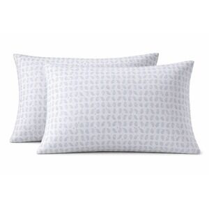 Lands End Blue Paisley Cotton Pillowcases Set 2 Standard Queen Coastal Cottage